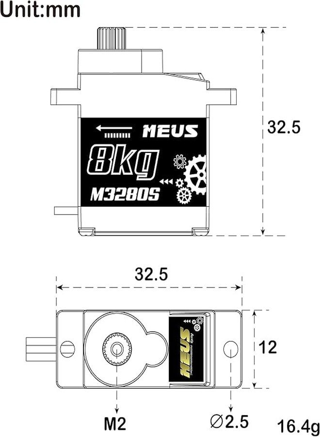MEUS RACING سيرفو توجيه MEUS Racing Cored TRX4M مع حامل سيرفو أفقي وذراع سيرفو لقطع غيار ترقية سيارة الزحف TRX4M 1/18 RC، غير مناسب للإطار الأصلي (M3280S). - Image 3
