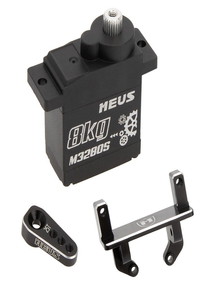MEUS RACING سيرفو توجيه MEUS Racing Cored TRX4M مع حامل سيرفو أفقي وذراع سيرفو لقطع غيار ترقية سيارة الزحف TRX4M 1/18 RC، غير مناسب للإطار الأصلي (M3280S). - Image 1