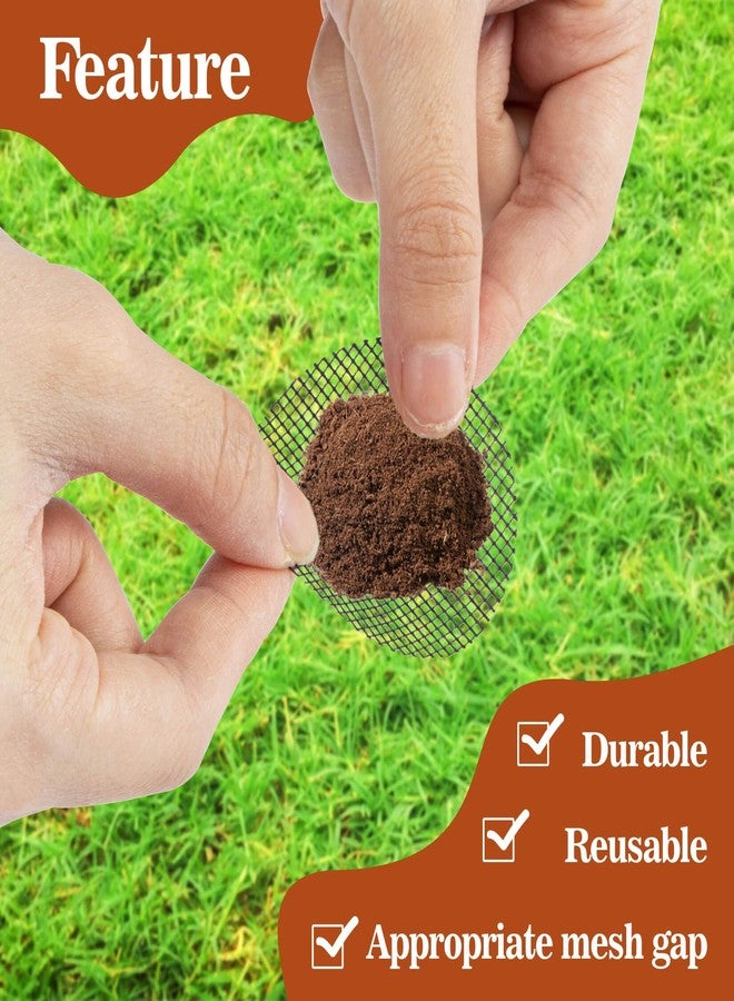 MAQIHAN 100 Plant Pots Hole Mesh Pad - MAQIHAN Flower Pot Mesh Mat Terrarium Potting Eye Mesh Mats Pot Substrate Barrier 2 Inch Net Bonsai Gardening Grid Ceramic Drainage Hole Mesh Screen Prevent Soil Leaking - Image 3