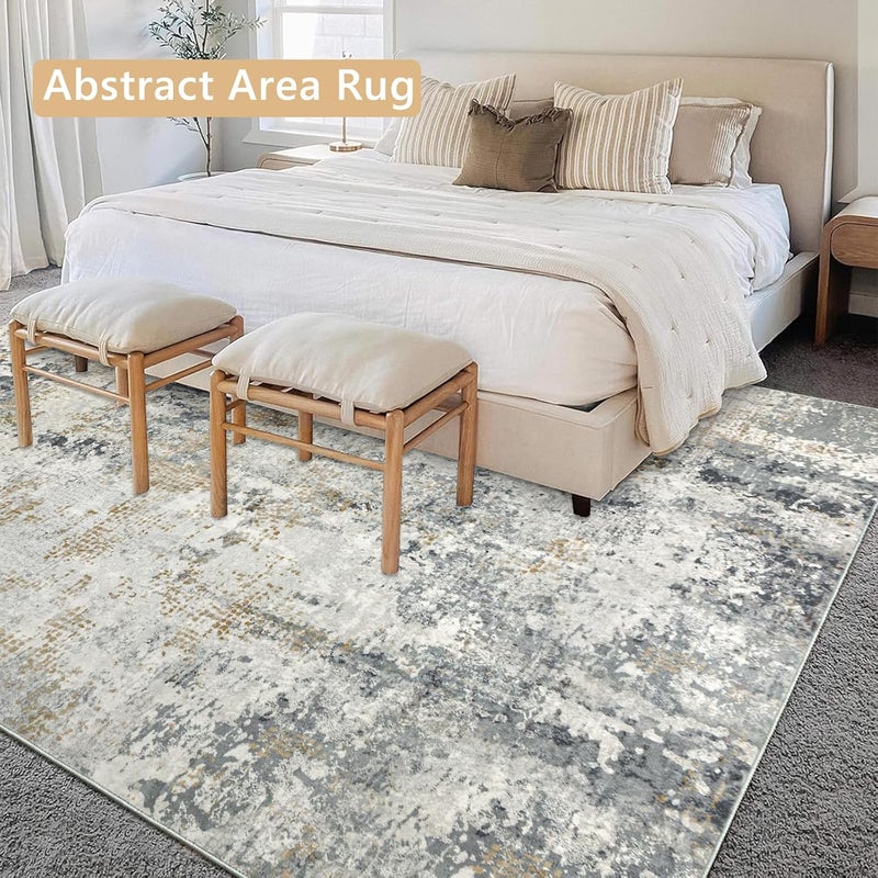 Capslpad 120 x 180 cm Modern Abstract Rug Living Room Non-Slip Rug Short Pile Faux Wool Bedroom Rug Lightweight Washable Minimalist Floor Mat for Living Room - Image 4