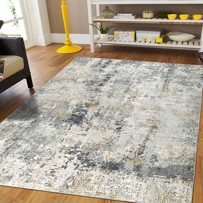 Capslpad 120 x 180 cm Modern Abstract Rug Living Room Non-Slip Rug Short Pile Faux Wool Bedroom Rug Lightweight Washable Minimalist Floor Mat for Living Room - Image 1