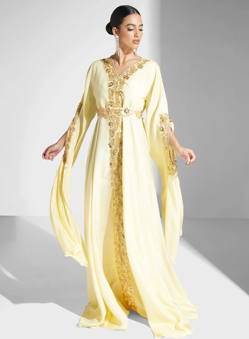 hayas closet Embroidered Maxi Dress