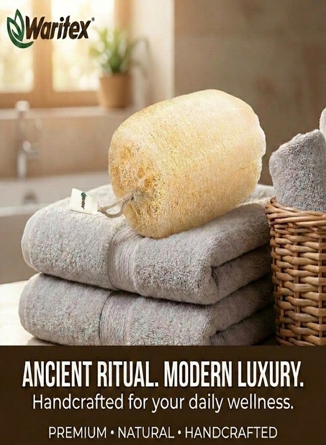 Waritex Organic Egyptian Loofah Sponges Premium Exfoliating Scrubber Bath Set [2 Pack] - Natural Loofah Fiber for Gentle Skin Exfoliation, Deep Clean, Full Body Spa Experience - Image 5