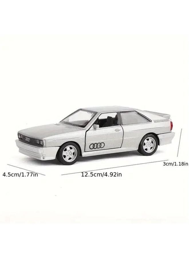 1 36 Scale Audi Quattro Diecast Car Model Silvery Pull Back Openable Doors - Image 3