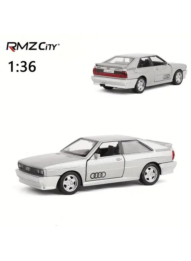 1 36 Scale Audi Quattro Diecast Car Model Silvery Pull Back Openable Doors - Image 2