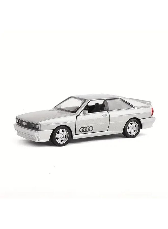 1 36 Scale Audi Quattro Diecast Car Model Silvery Pull Back Openable Doors - Image 1