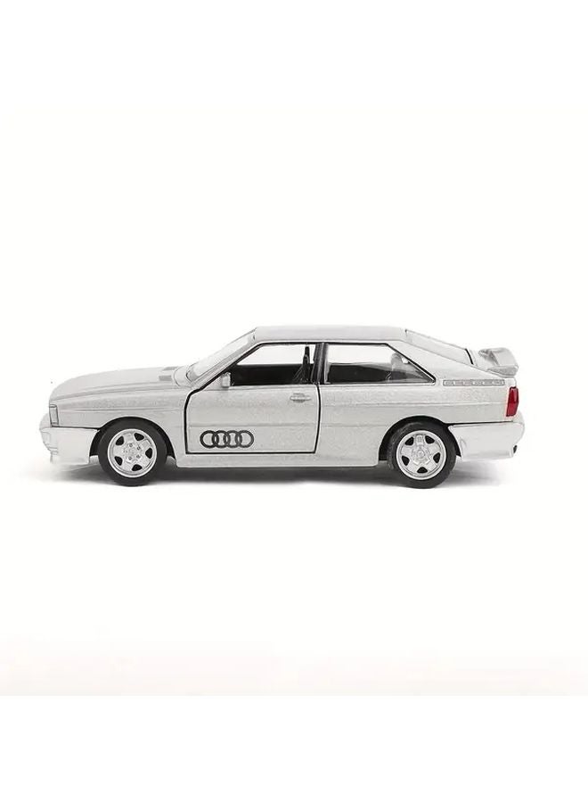 1 36 Scale Audi Quattro Diecast Car Model Silvery Pull Back Openable Doors - Image 5