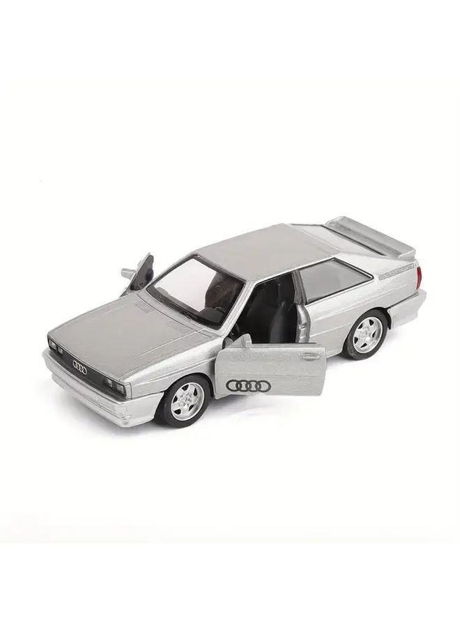 1 36 Scale Audi Quattro Diecast Car Model Silvery Pull Back Openable Doors - Image 4