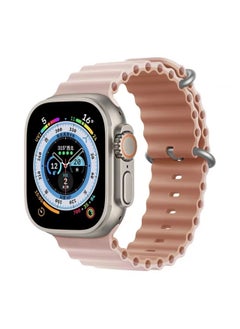 Silicone Rubber Watch Band Strap for Apple Watch Ultra 44mm/45mm/49mm Dual Colored Light Pink/Light Brown