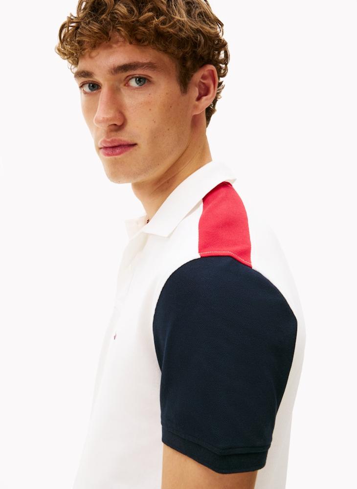 تومي هيلفيغر بولو بألوان متداخلة وشعار - Image 3