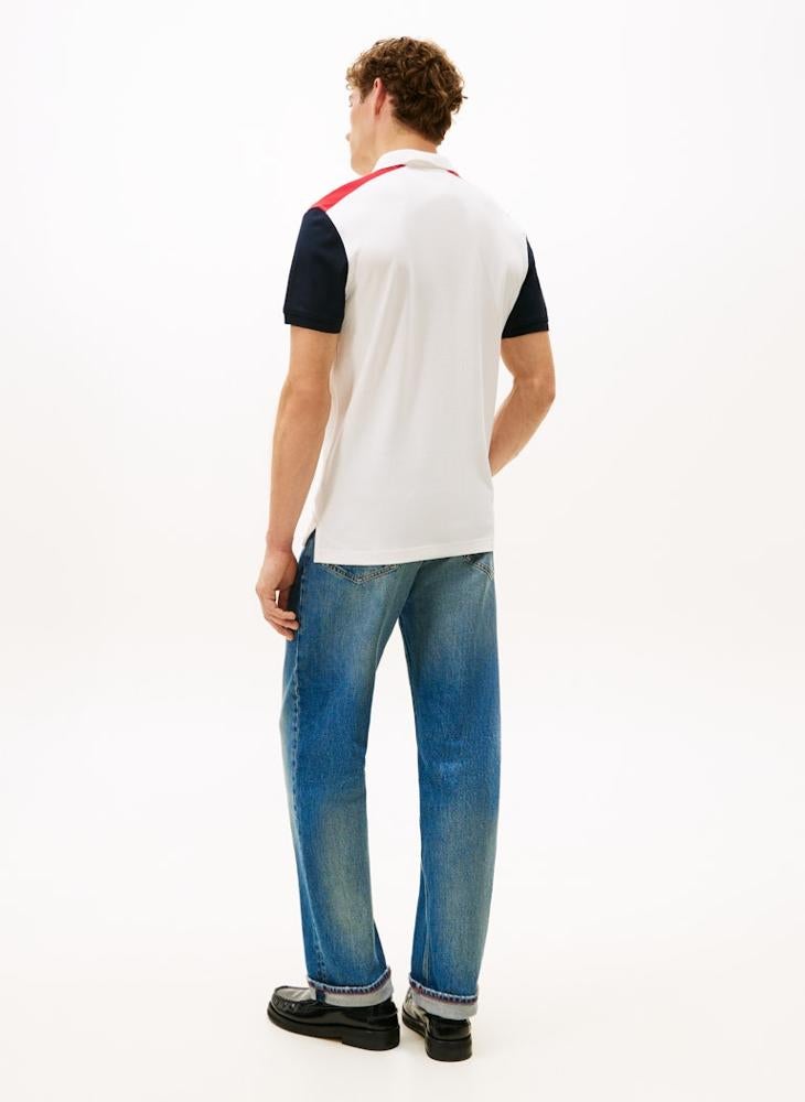 تومي هيلفيغر بولو بألوان متداخلة وشعار - Image 2