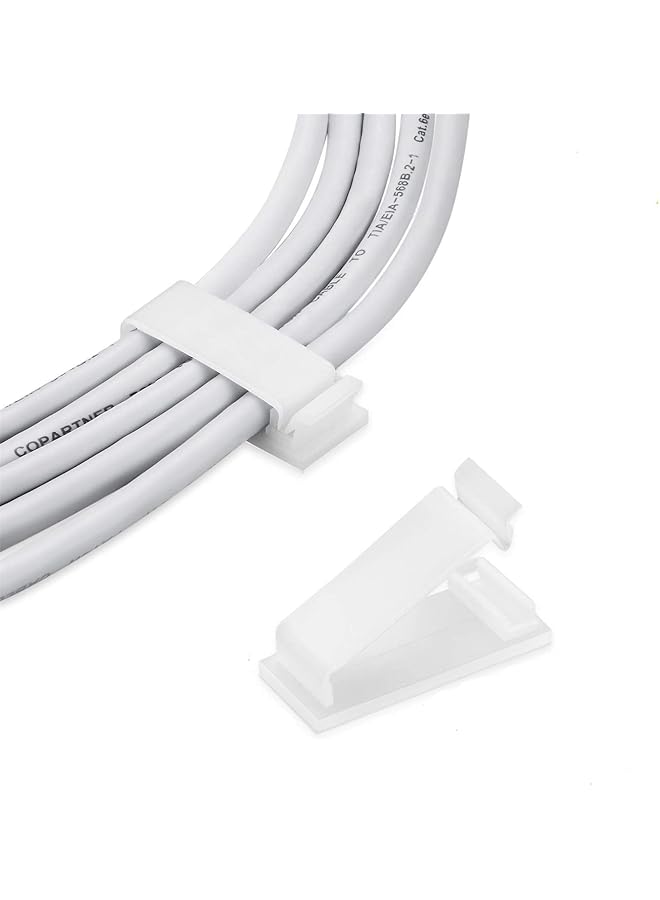 إيروريكس مجموعة من 50 منظم كابلات الشاحن للجدران ومشابك الأسلاك وحاملات الكابلات للأجهزة - Image 1