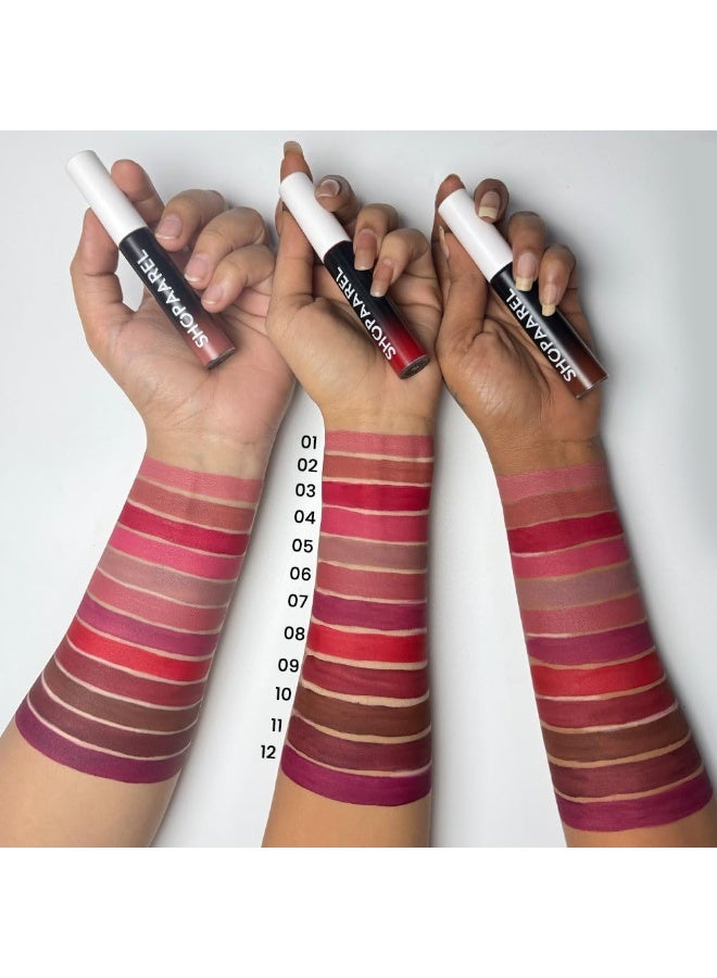 شوبارل ملمع الشفاه السائل "Gloss Love Matte Edition" من Shopaarel – لشفاه ناعمة ومتألقة بمظهر حيوي ومشرق. لون غني بتركيبة خفيفة الوزن وغير لزجة، تمنح الشفاه لمعاناً وترطيباً فائقاً (جديد) (درجة 04). - Image 4