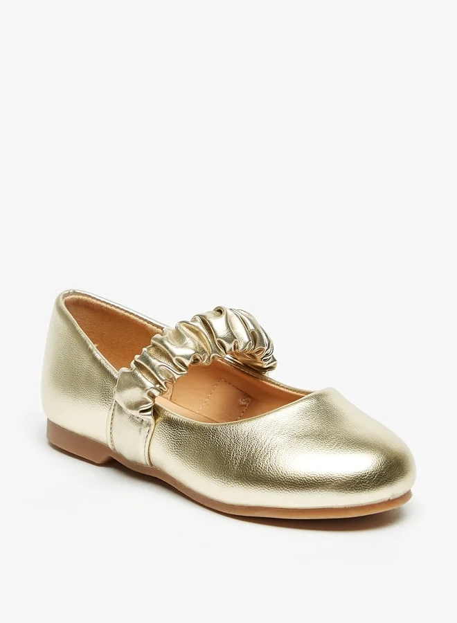 JUNIORS Girls Solid Slip-On Ballerina Shoes With Elastic Strap
