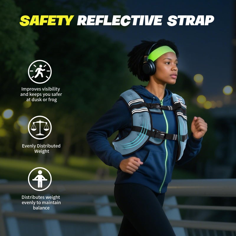 VBSD Weighted Vest Woman 12LB Weight Vest for Women Men Body Weight Vests for Walking Strength Training Running Workout Jogging Fitness Blue - Image 3