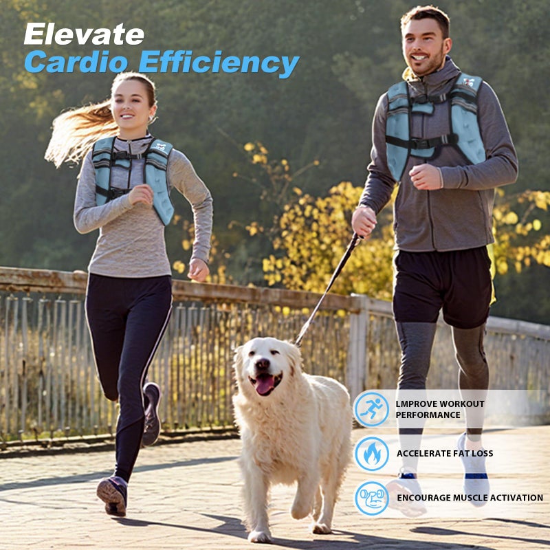 VBSD Weighted Vest Woman 12LB Weight Vest for Women Men Body Weight Vests for Walking Strength Training Running Workout Jogging Fitness Blue - Image 4