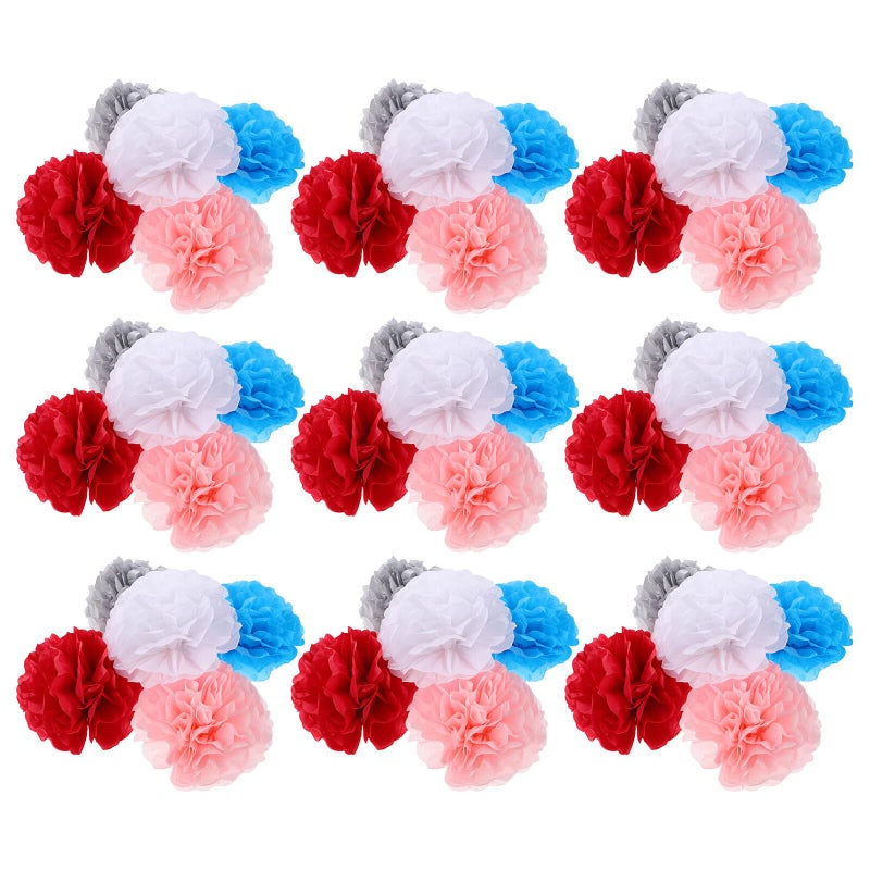 50 Pcs Tissue Paper Pom Poms For Wedding Party Ceiling Wall Table Decorations - Image 2