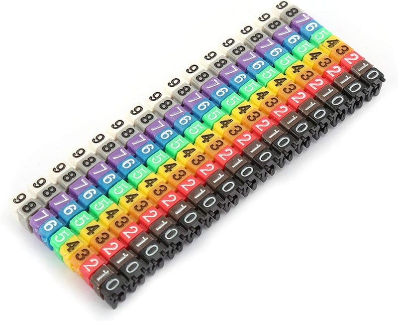 Gavigain Colorful Digital Number Tube Wire Number Label Tube Cable Marker(100PCS KCM-2.5MM) - Image 1