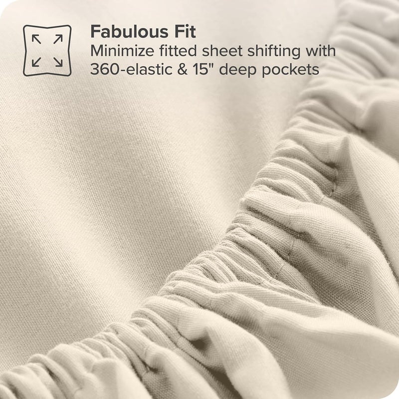 Full Bed Set - 5 Pieces - Comforter 225 * 235,Fitted Sheet 160 * 200, Pillowcase 45 * 160, 2 Pillow Cases 50 * 70 - Elegant and Practical Two Tone Tone Matching Set (Beige & Coffee) - Image 3