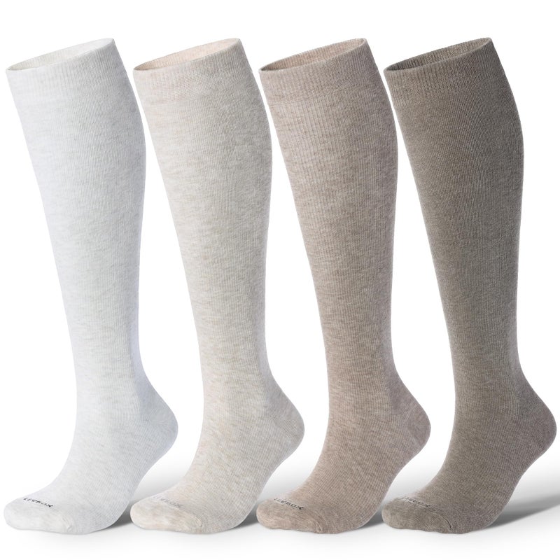 LEVSOX Cotton Compression Socks for Women Men 20-30 mmHg Knee High Cute Support Sock for Pregnancy Flying Nurses - Image 1