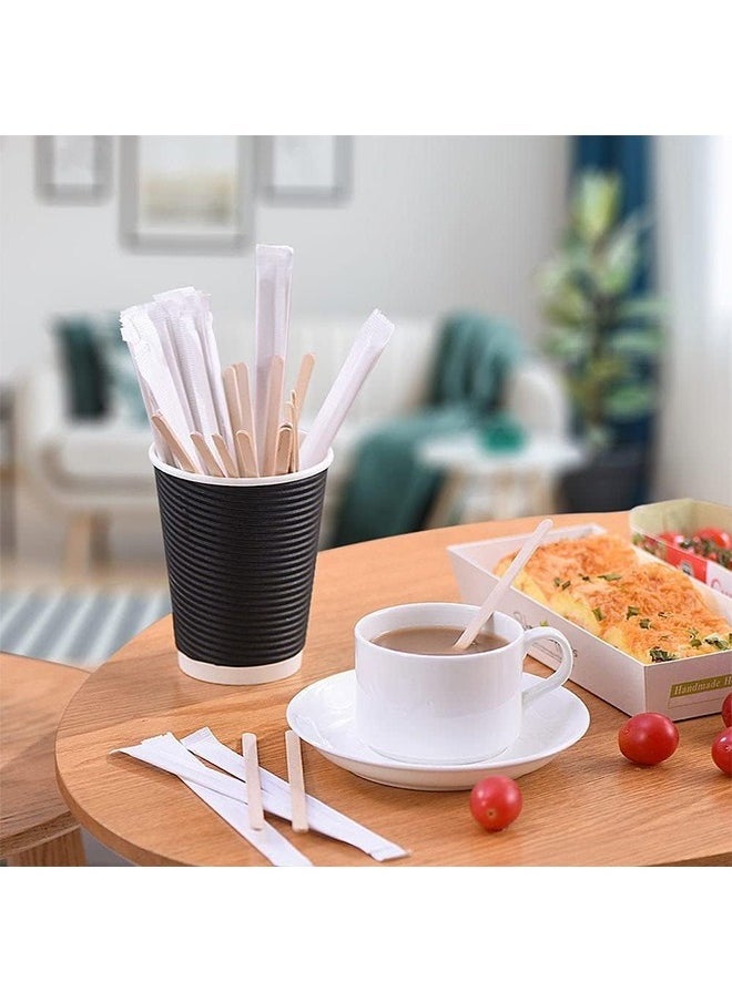Generic - Coffee Flipping Sticks For Single Use M Wooden Sticks For Flipping Coffee, Tea And Drinks Once Used Paper Coated Individually Made of Wood 250 Pieces - Image 1