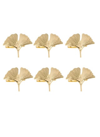 Set of 6 Ginkgo Leaf Napkin Rings uckle Reuseable Alloy Decoration for Table - pzsku/Z89B80E9BDBD8A2371EFBZ/45/_/1714111772/1fc65242-ac56-4ce1-899f-d8ec644428ba