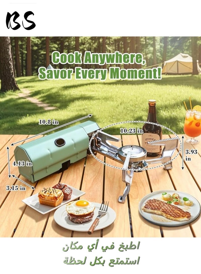 BS Foldable portable butane stove for outdoor camping(2600W) | emergency gas stove、camp stove、camping accessories、camping stove、portable gas stove、portable stove | 3-5 minute boil time | Includes storage bag | Perfect for picnics, backpacking, adventures, home travel, and RV trips - Image 4