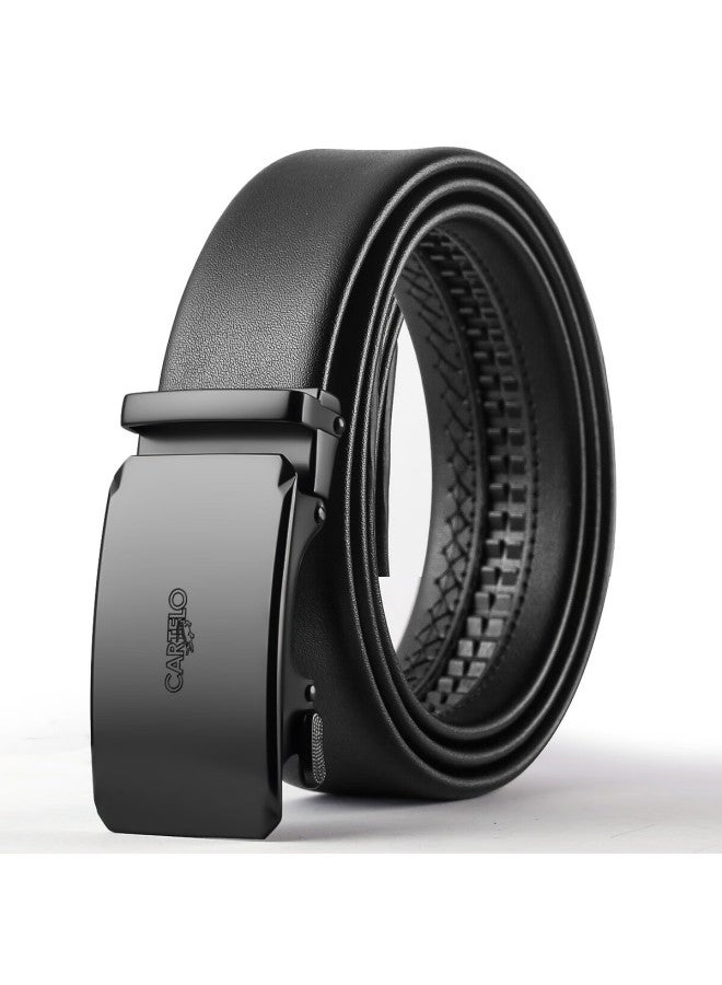 Cartelo Men's Leather Belt, Business Casual Cowhide Automatic Buckle Trouser Belt, Fashionable Waistband For Young And Middle-aged Men, New Year Gift
