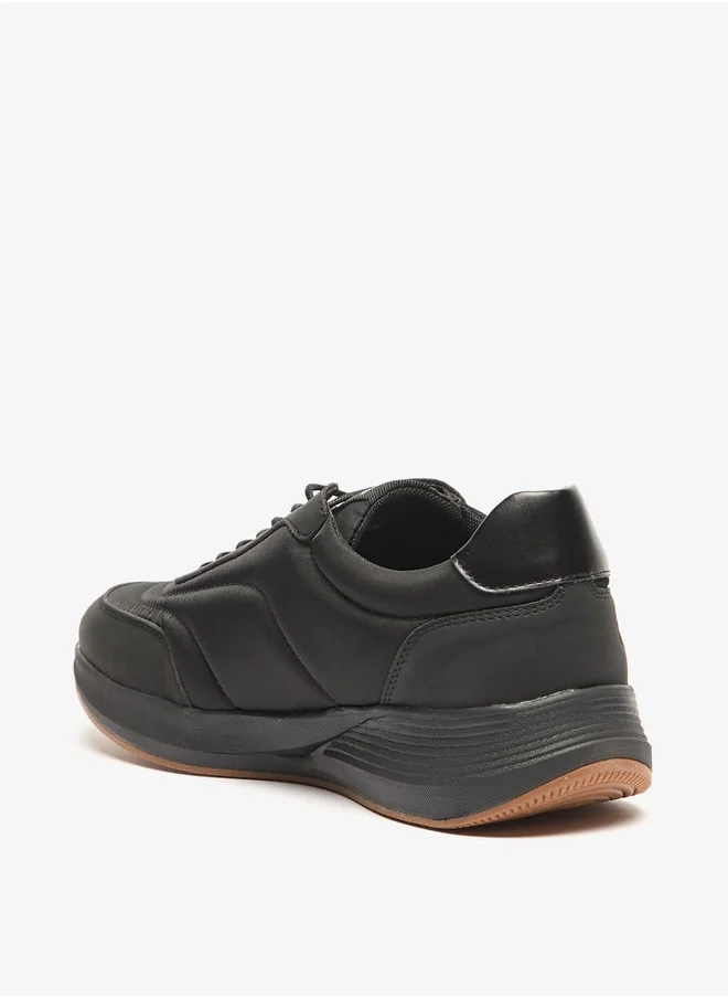 Lee Cooper Men's Panelled Sneakers with Lace-Up Closure