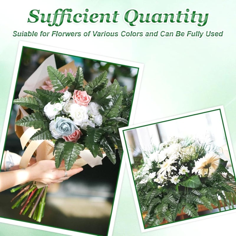 Bulk Artificial Silk Fern Leaves: 100 Pcs Faux Plant Bouquet for DIY Garden and Party Decoration - Image 2