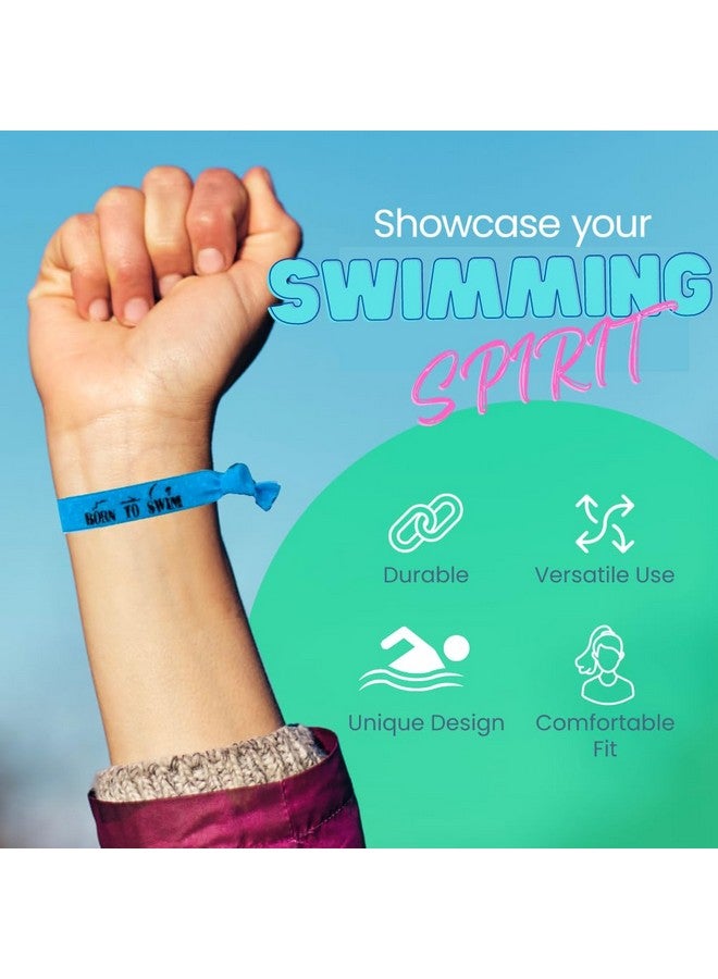 إنفينيتي كوليكشن إكسسوارات شعر للسباحة من سبورتيبيلا للفتيات والنساء والمراهقات والأطفال. مجموعة ربطات شعر مرنة بدون تجعد من Born To Swim للسباحين وفريق السباحة 8 قطع. - Image 3
