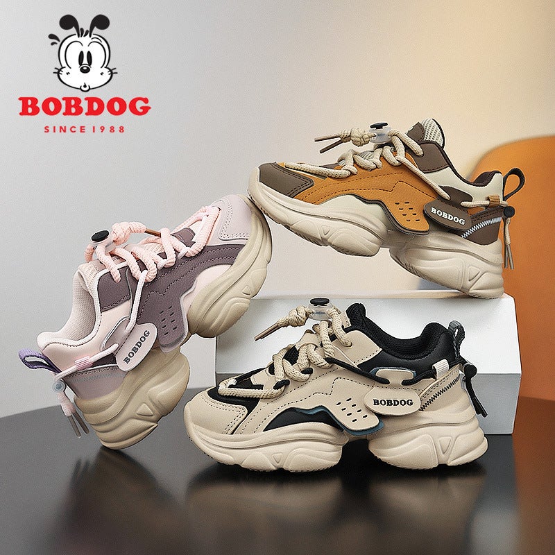 Babudou Children'S Shoes, Girls' Dad Shoes, 2025 Leather Casual Shoes For Girls, Soft-Soled Boys' Sneakers - Image 5