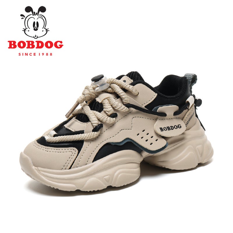 Babudou Children'S Shoes, Girls' Dad Shoes, 2025 Leather Casual Shoes For Girls, Soft-Soled Boys' Sneakers - Image 1