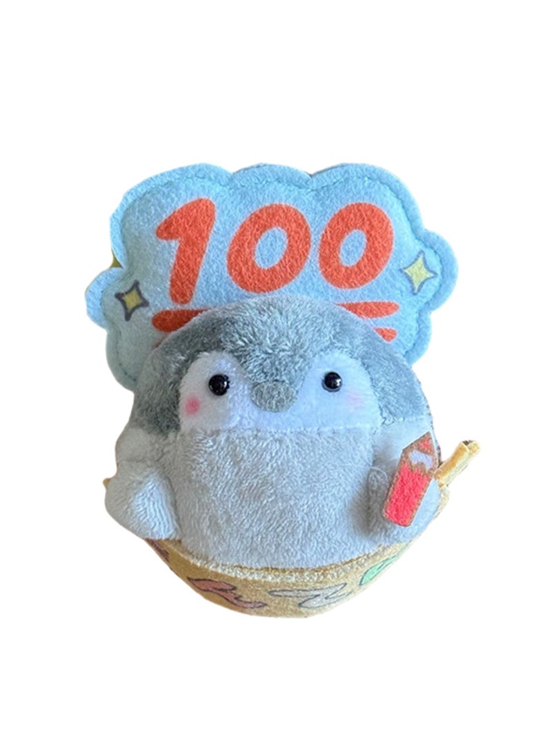Blue cute little penguin plush doll refrigerator magnet, cute creative shape magnet household refrigerator magnet home decoration accessories - Image 1