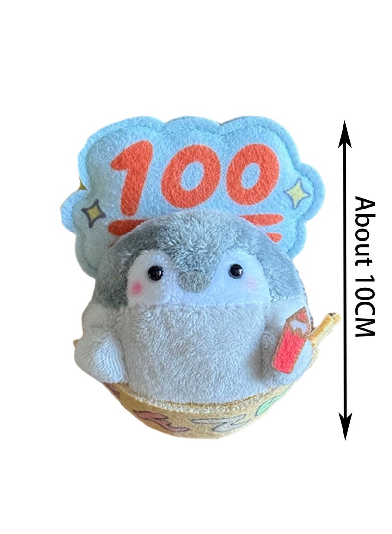 Blue cute little penguin plush doll refrigerator magnet, cute creative shape magnet household refrigerator magnet home decoration accessories - Image 2