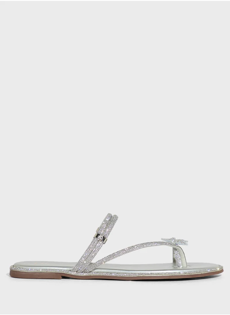 ايلا ليمتد اديشن Butterfly Diamante Flat Sandal