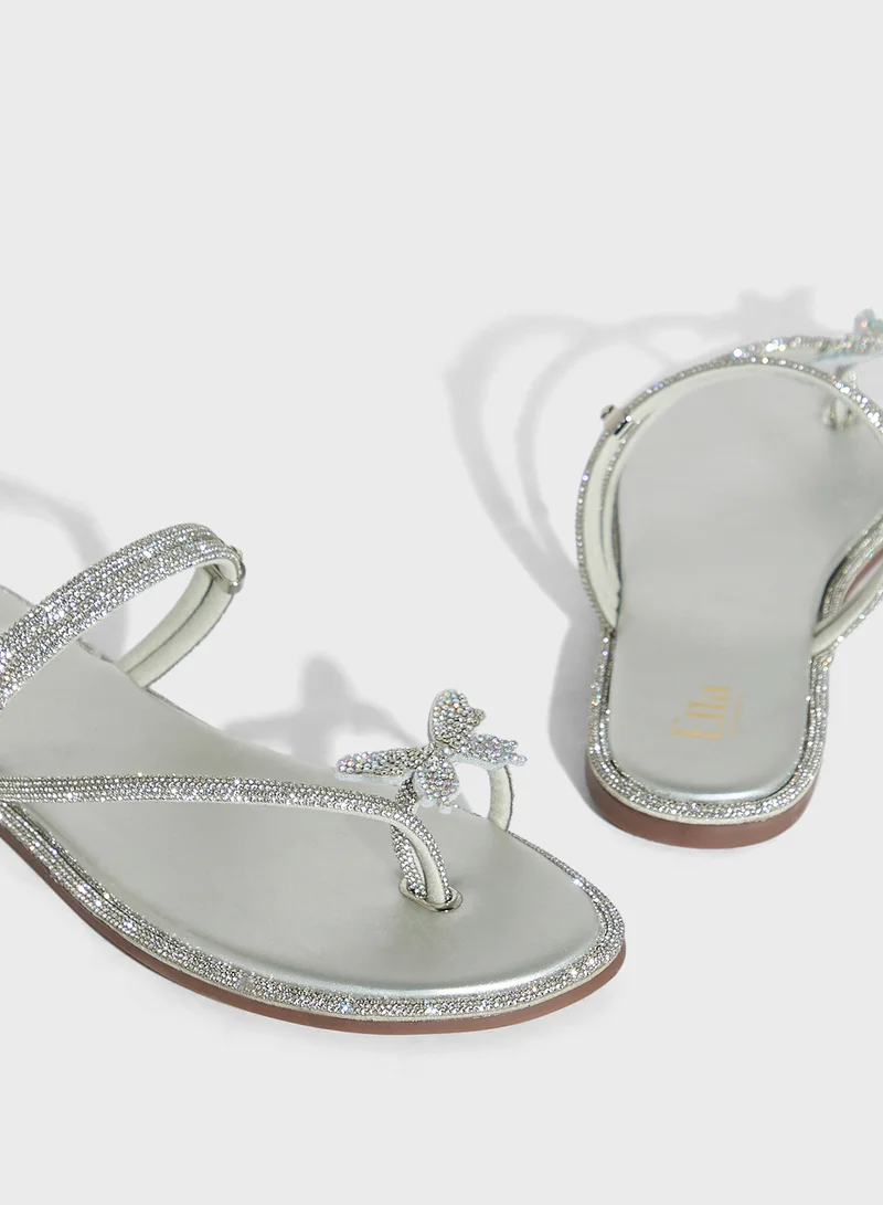 Ella Limited Edition Butterfly Diamante Flat Sandal