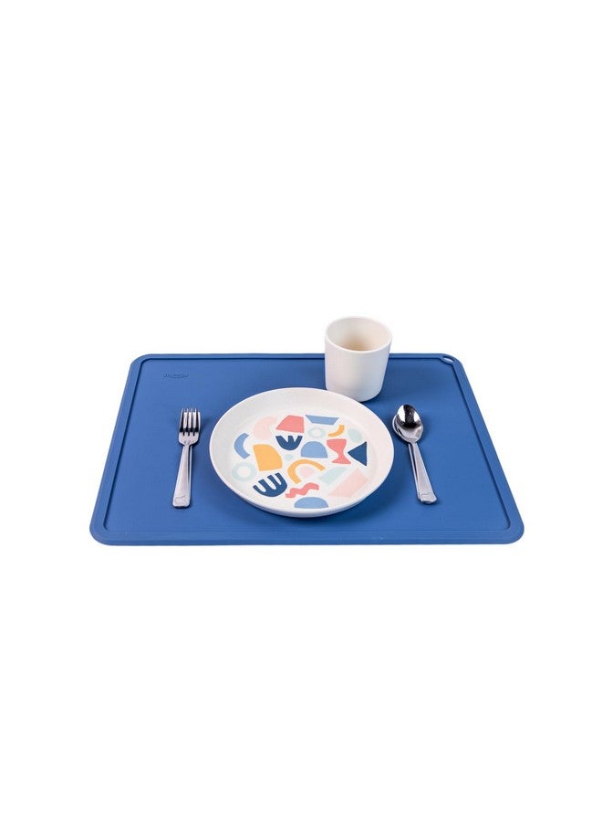 Chamos Silicone Placemats For Toddlers And Kids Montessori Placemat Nonslip (Sapphire & Gray) - Image 3