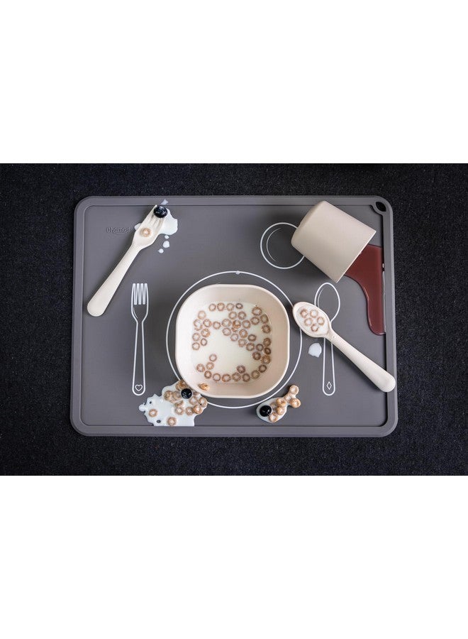Chamos Silicone Placemats For Toddlers And Kids Montessori Placemat Nonslip (Sapphire & Gray) - Image 4