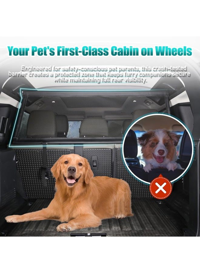 TINKI Pet Restraint Net Dog Fence Car Backseat Divider Vehicle Gate Cargo Area Travel Trunk Mesh Net Screen for Land Rover Defender 110 1984-2018 2019 2020 2021 2022 2023 2024 2025+ (Black) - Image 5