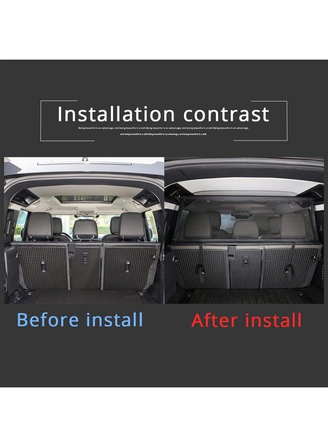 TINKI Pet Restraint Net Dog Fence Car Backseat Divider Vehicle Gate Cargo Area Travel Trunk Mesh Net Screen for Land Rover Defender 110 1984-2018 2019 2020 2021 2022 2023 2024 2025+ (Black) - Image 2