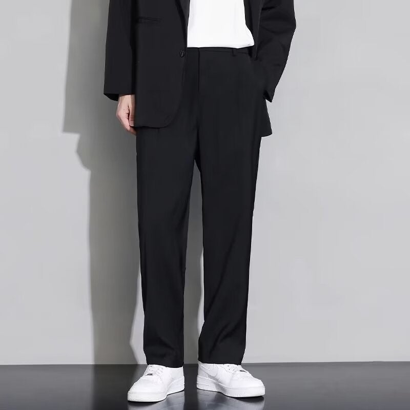 Mens Flowy Wide-Leg Suit Pants khaki - Image 2