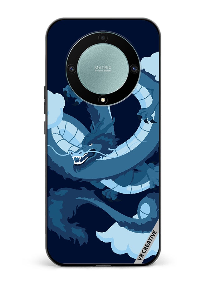 VR CREATIVE Protective Case Cover For Honor X9b Chinese Blue Dragon Design Multicolour - Image 1