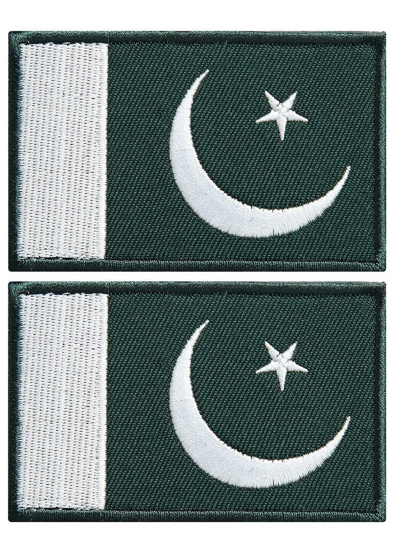 Generic Pack of 2pcs Embroidered Flag Patches - Perfect for Jackets - Backpackers - Travelers - Uniforms - Jeans and Hats - Tactical Embroidered Patches  - Image 1