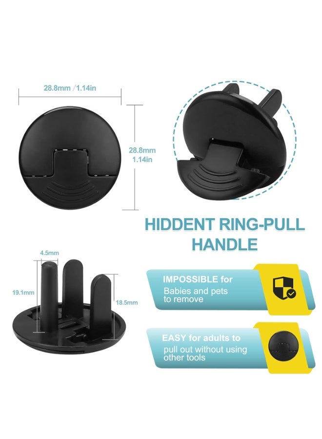 probebi 52 Pack Black Safety Outlet Covers Baby Proofing, Electrical Socket Outlet Plugs 3-Prong Child Proof for Kids House - Image 2