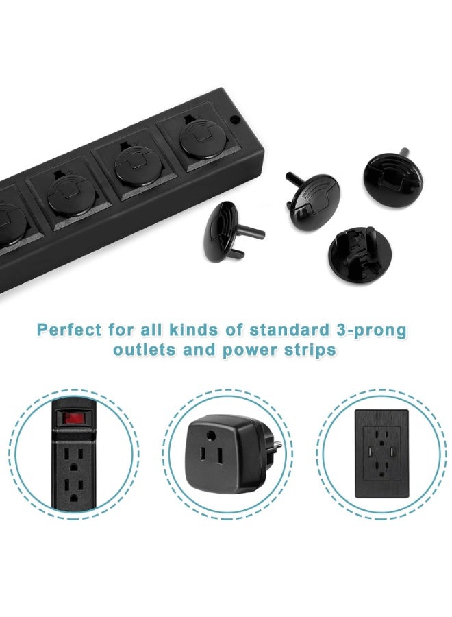 probebi 52 Pack Black Safety Outlet Covers Baby Proofing, Electrical Socket Outlet Plugs 3-Prong Child Proof for Kids House - Image 4