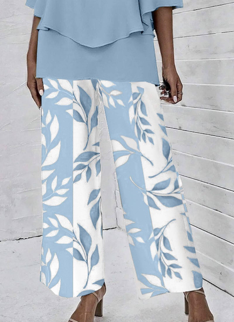 LOZ Lounge Sets for Women 2026 Summer Casual 3/4 Sleeve Shirts Wide Leg Pants Matching Tracksuit Sets Travel Outfits - Image 4