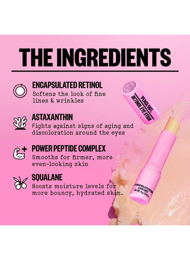 PEACE OUT Skincare Retinol Eye Stick Daily Retinol Antiaging Under Eye Serum Balm Helps Reduce Fine Lines And Dark Circles Revitalize Eye Area With Peptides And Astaxanthin (.14 Oz) - Image 4