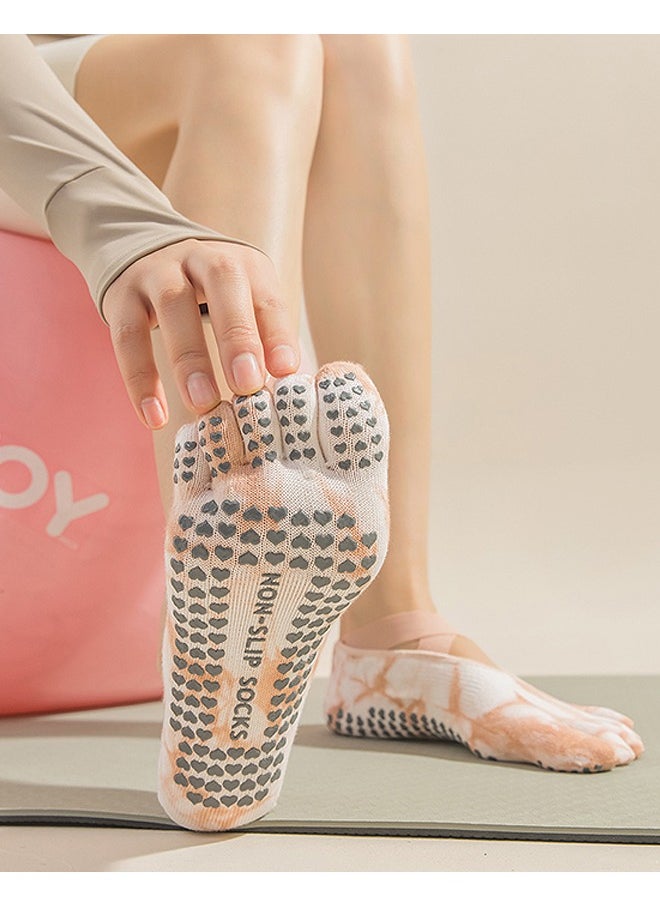 Beyond 2 Pairs Yoga Pilates Socks for Women, Non-Slip Breathable Pilates Socks, Fitness Socks for Ballet Barefoot Workout Hospital (Green+Pink)  - Image 3