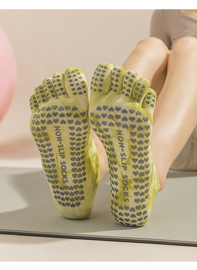 Beyond 2 Pairs Yoga Pilates Socks for Women, Non-Slip Breathable Pilates Socks, Fitness Socks for Ballet Barefoot Workout Hospital (Green+Pink)  - Image 4